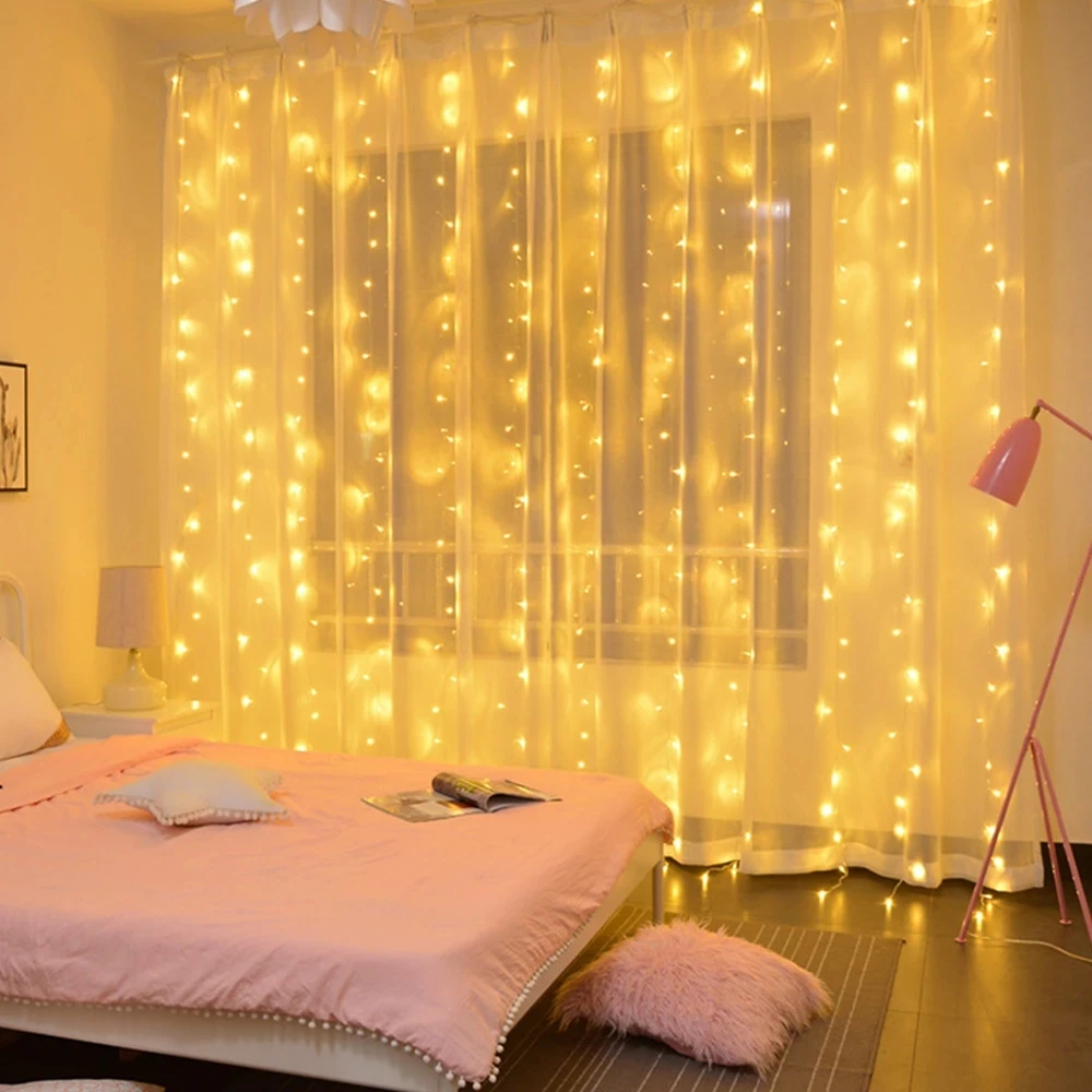 Christmas Lights Curtain Garland Merry Christmas - Image 3