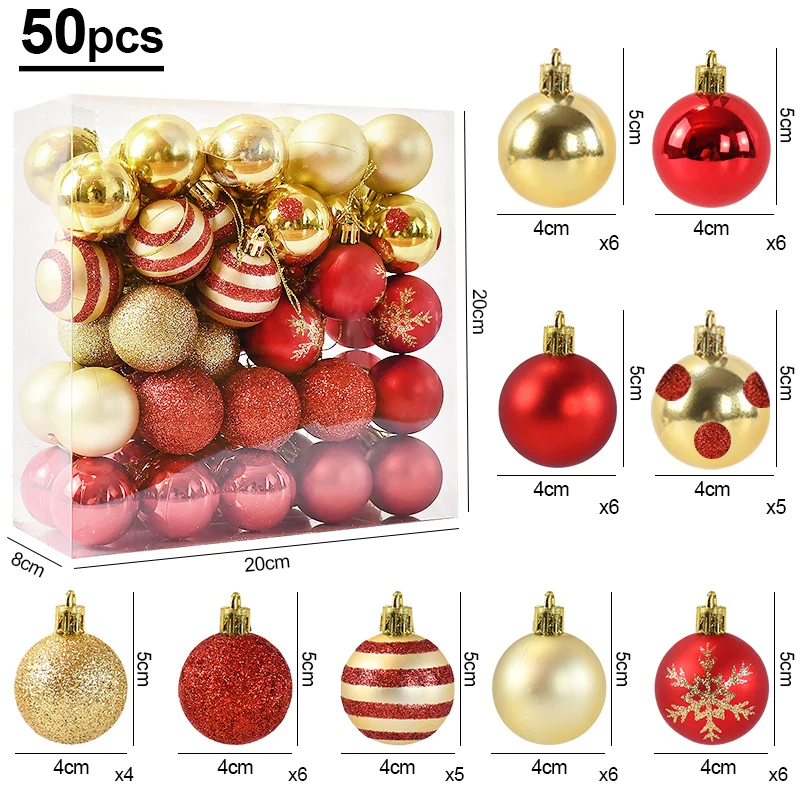 50Pcsbox Christmas Balls Christmas Tree Ornaments - Image 6