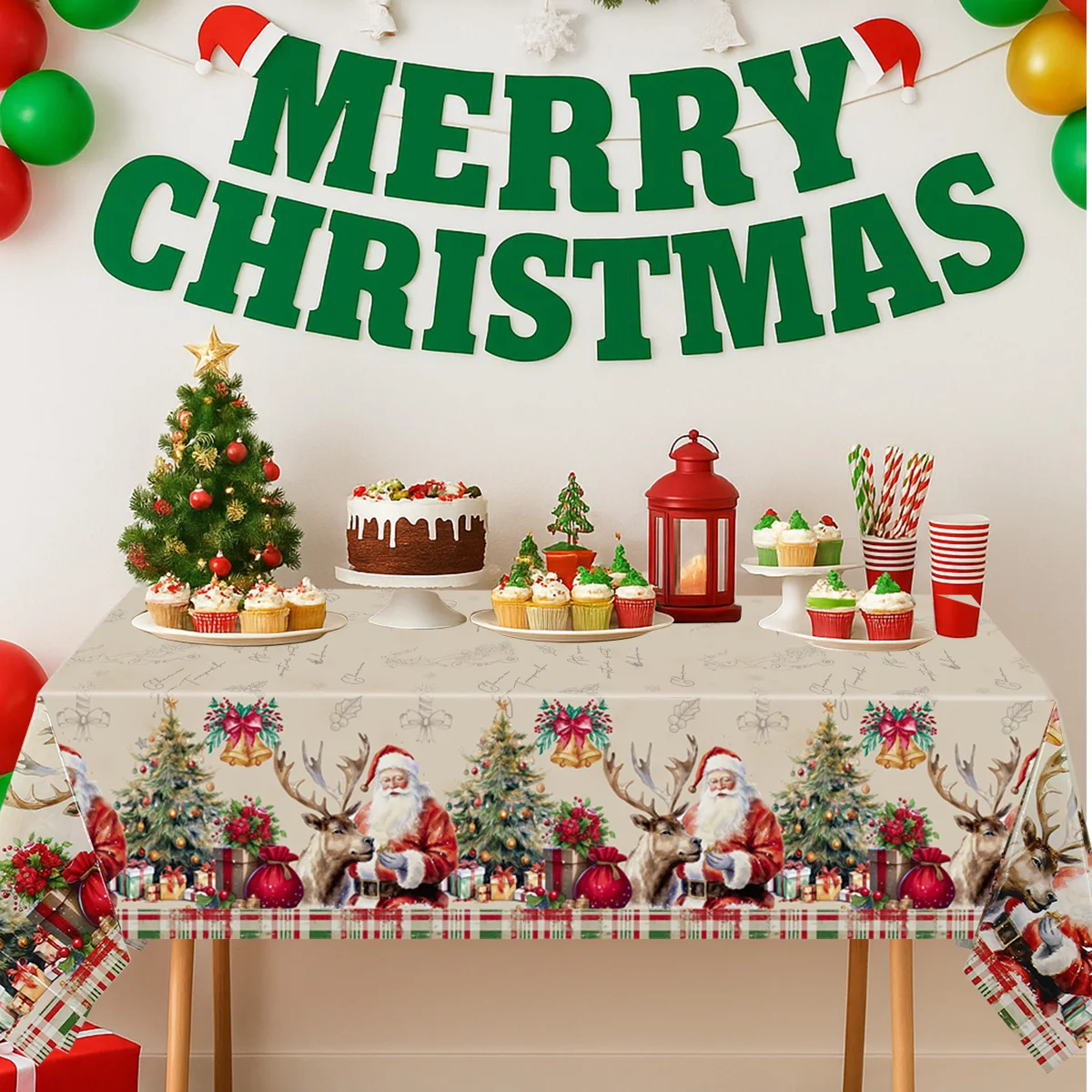 Christmas Snowflake Plastic Tablecloth Merry Christmas - Image 5