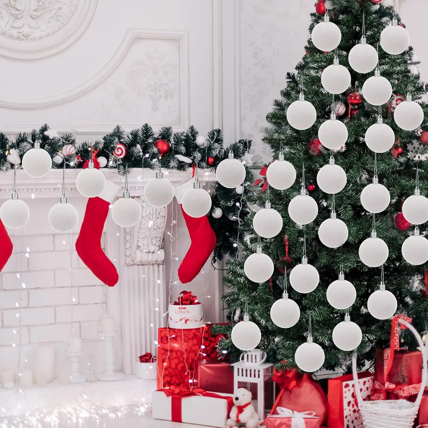 6cm Wine Red Velvet Christmas Balls - Image 5