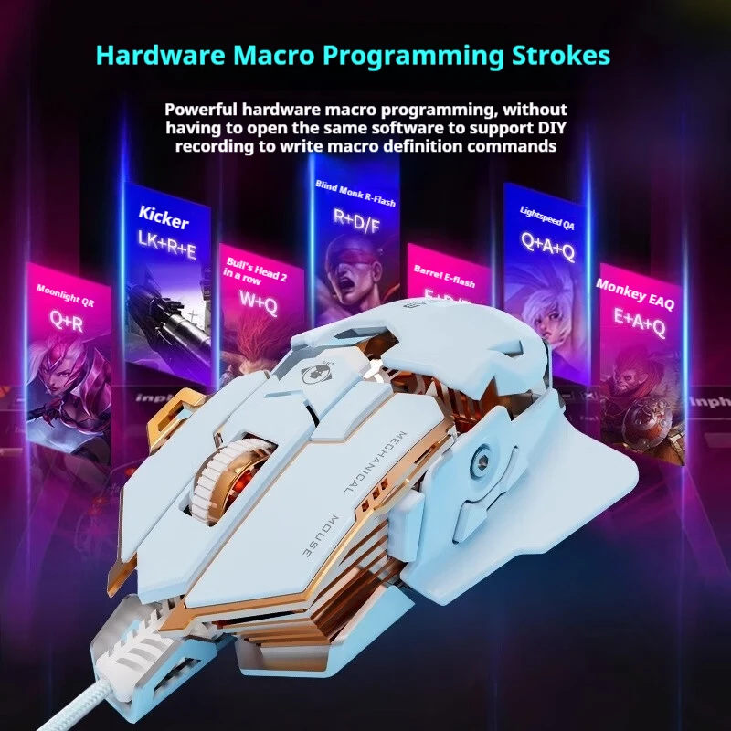 EWEADN G5 USB Wired Gaming Mouse Silent or audible optional, Buttons Macro Function Keys, for desktop, laptop, computer, school - Image 4