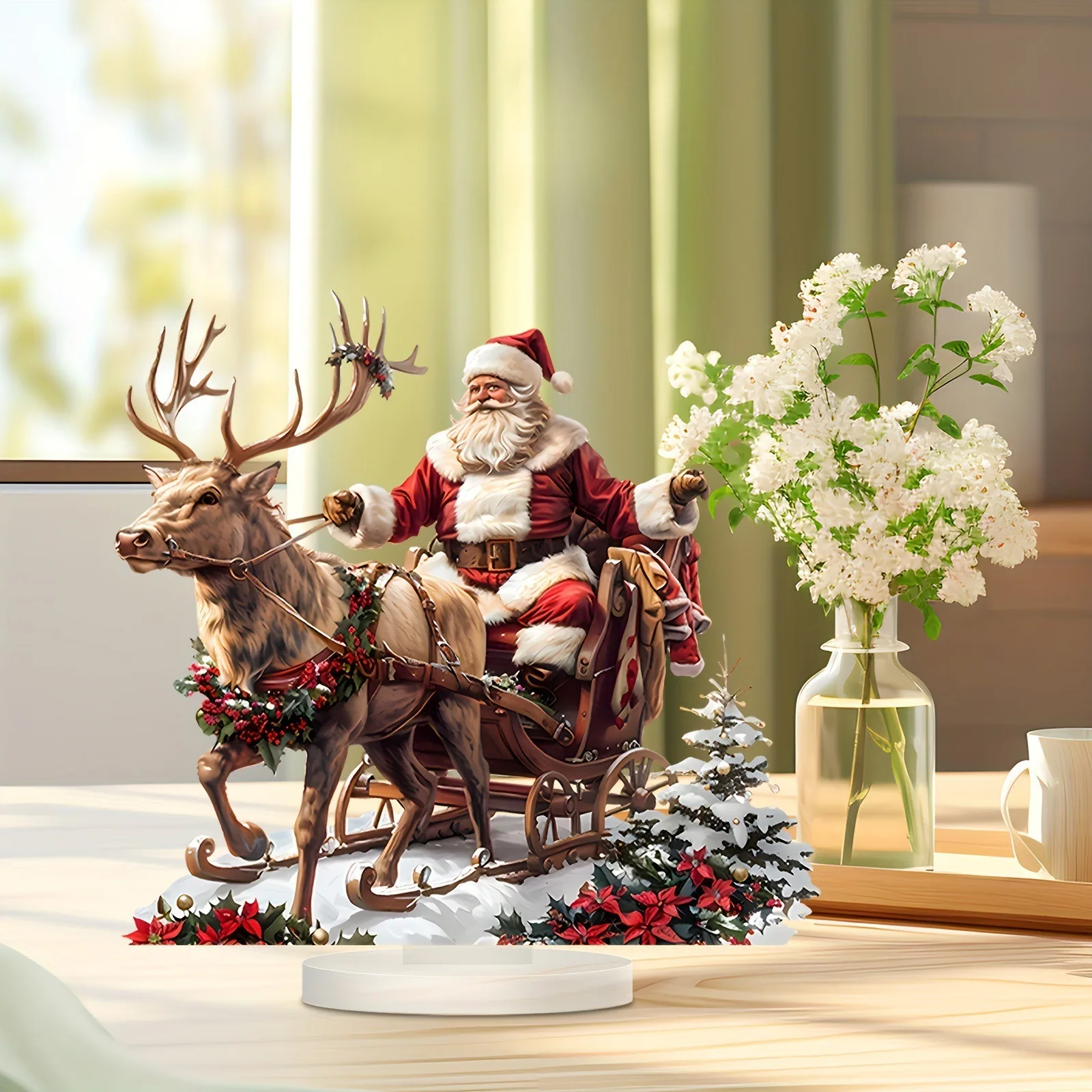 Sleigh Santa Claus Reindeer Sled Tabletop - Image 3