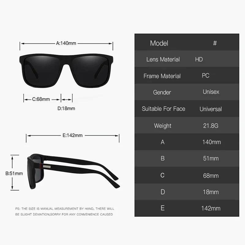Fashion Vintage Square Sunglasses Men Women Luxury Brand Designer Men's Sun Glasses Driving Fishing UV400 Eyewear Man - Image 5