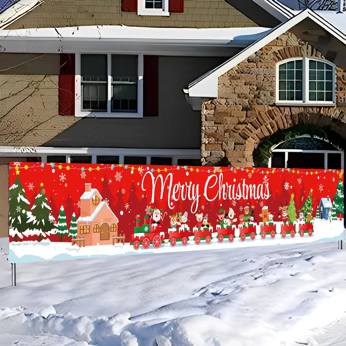 Christmas Outdoor Banner Merry Christmas Decorations - Image 3