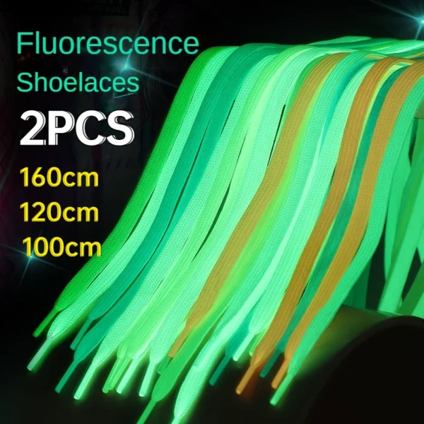 2PCS 160cm 120cm 100cm Luminous Shoelace Glow in the Dark Colorful Shoelaces Kids Children Party Gift Shoelace Shoes Accessories