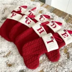 Christmas Socks Knitting Snowflake Letter Stocking