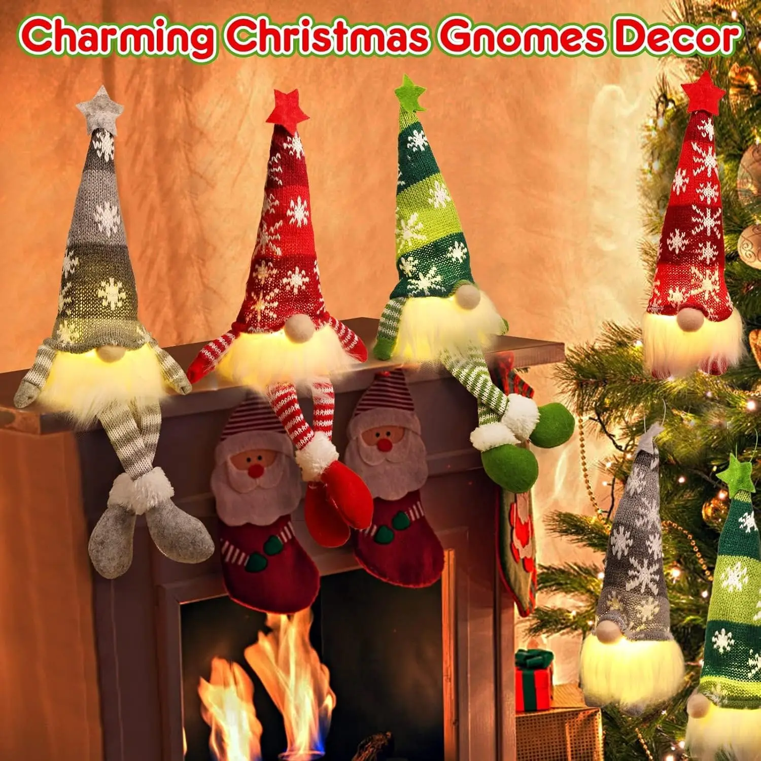 kid Christmas Gnome Doll Decoration Glowing - Image 4