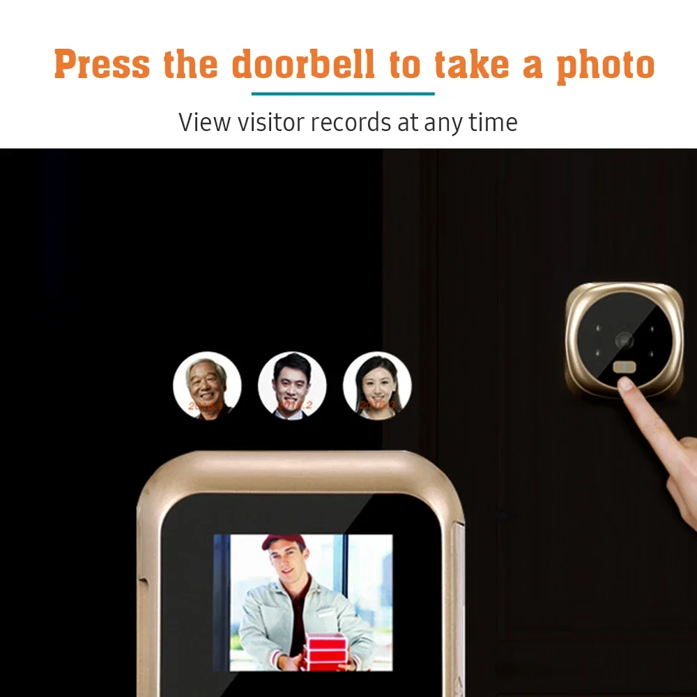 Video Doorbell Door Viewer Camera Door Peephole Door Camera Doorbell with Wireless Monitor Live Night Vision for Home Office - Image 5