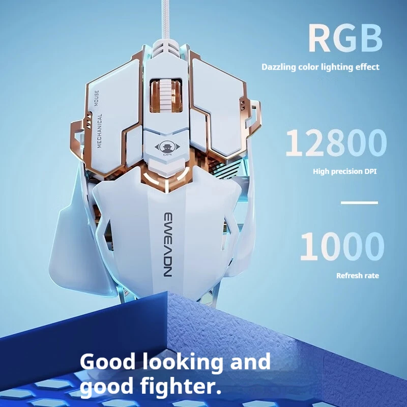 EWEADN G5 USB Wired Gaming Mouse Silent or audible optional, Buttons Macro Function Keys, for desktop, laptop, computer, school - Image 6