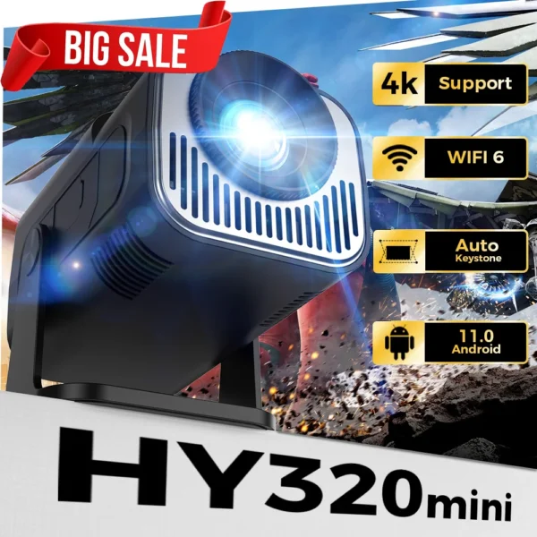 HY320 Mini Portable Projector 4K 1080P