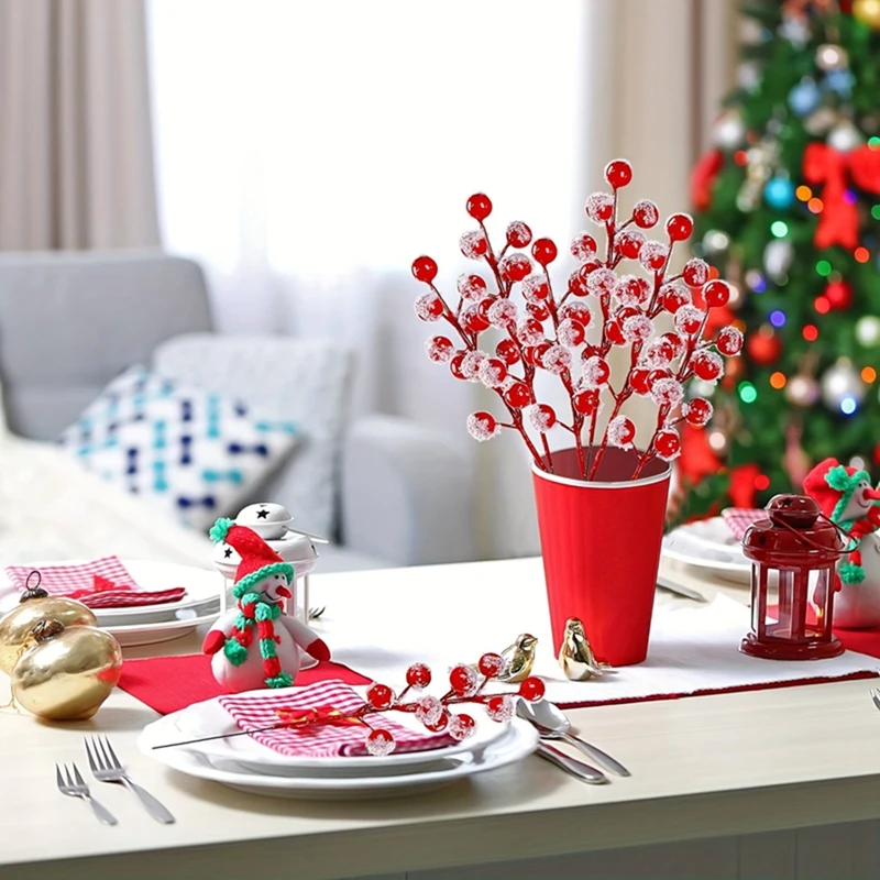 510Pcs Chritsmas Decoration Snowflake Red Berry - Image 4