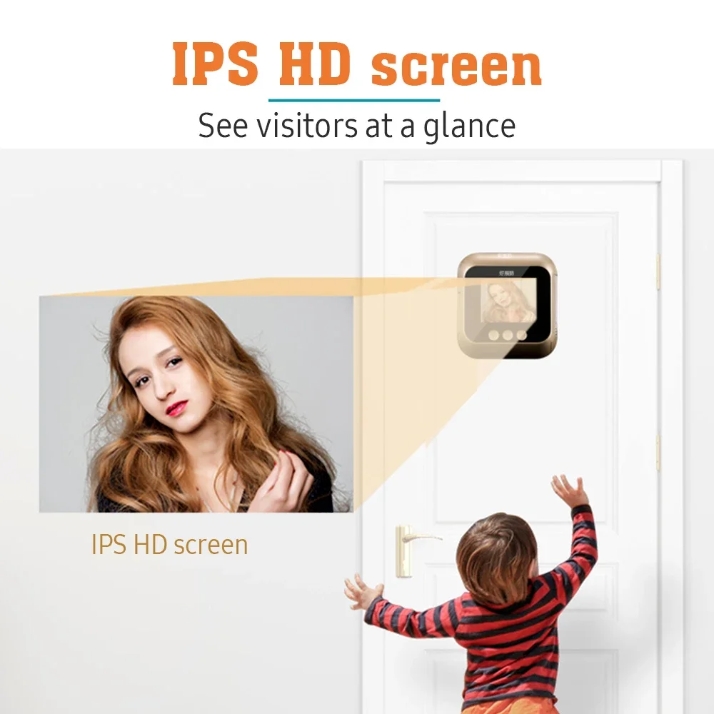 Video Doorbell Door Viewer Camera Door Peephole Door Camera Doorbell with Wireless Monitor Live Night Vision for Home Office - Image 3