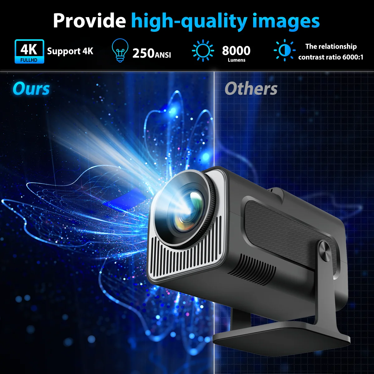 HY320 Mini Portable Projector 4K 1080P - Image 5