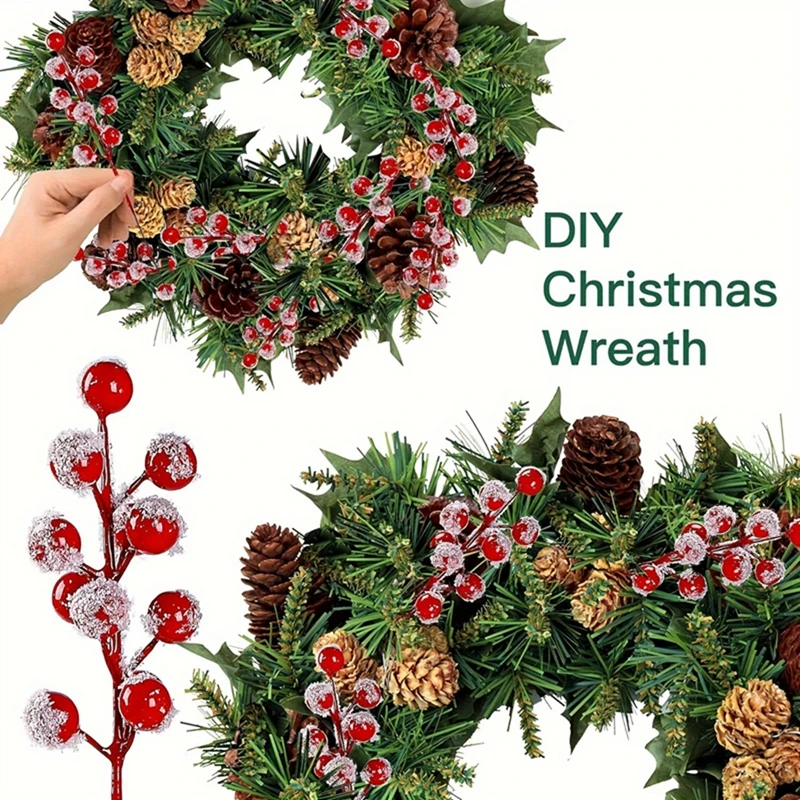510Pcs Chritsmas Decoration Snowflake Red Berry - Image 5