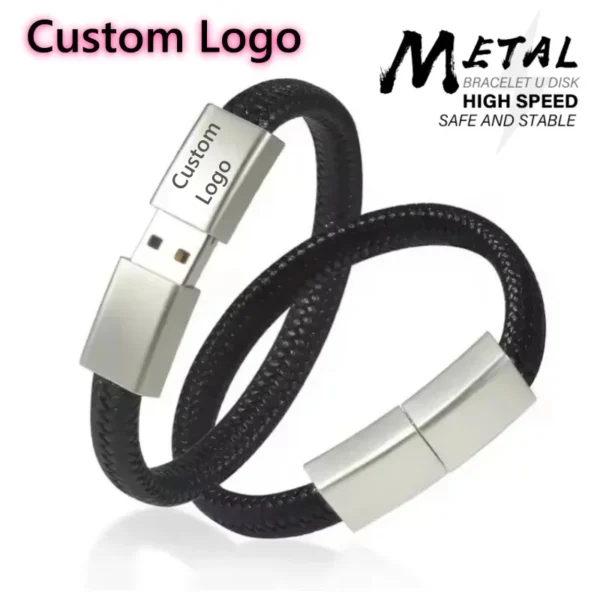 Bracelet USB Flash Drive 64GB Black Wristband Pen Drive 32GB Creative Gifts Memory Stick 16GB Water Proof External Storage 8GB