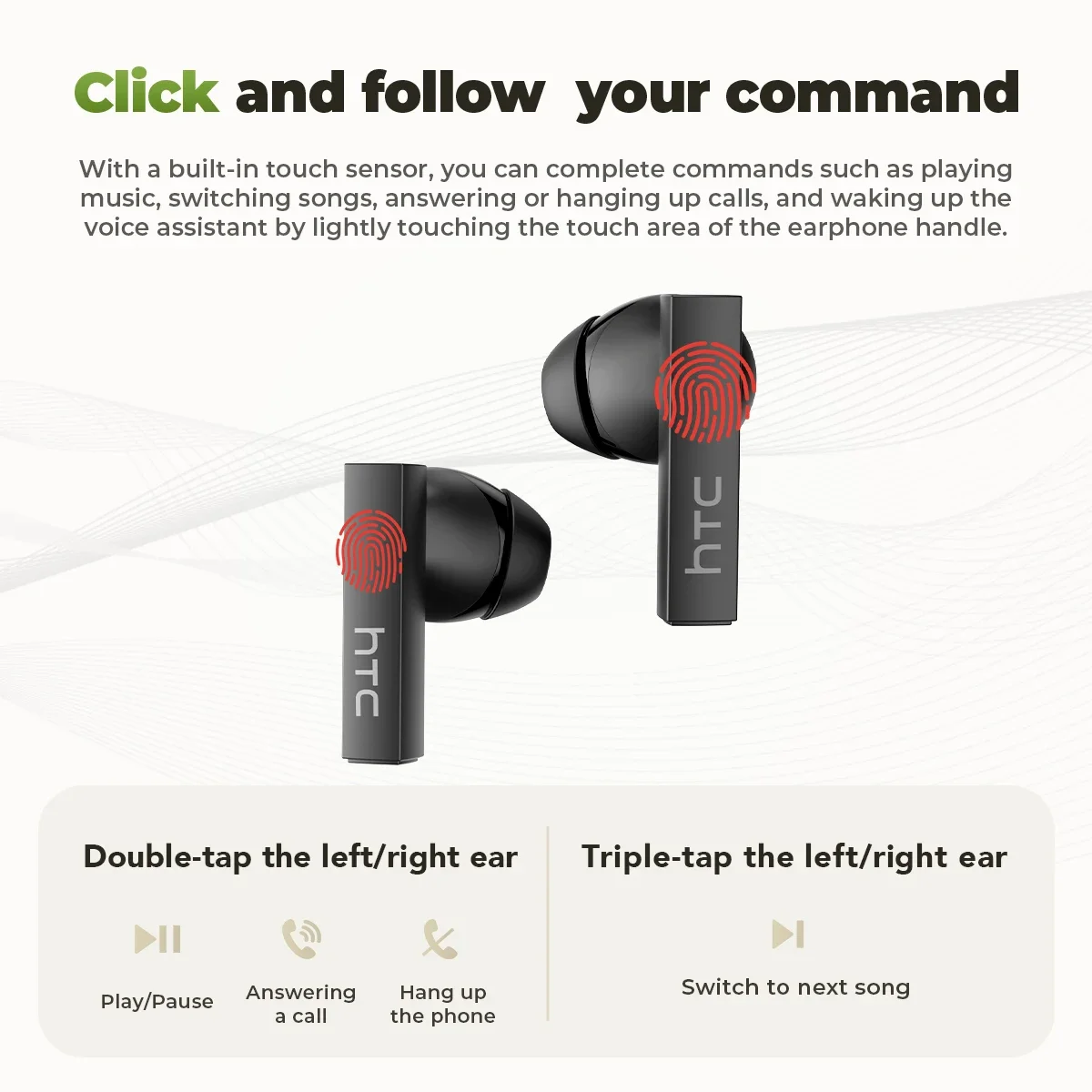 【Custom Wallpaper】HTC NE40 Earphones Bluetooth V6 TWS Sports AI Translator Earbud Noise Reduction Wireless Headphones With Mic - Image 5
