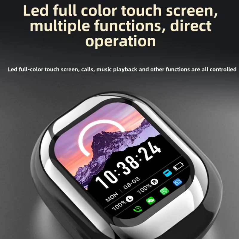 New AI Translation Wireless Bluetooth Earphone Slide Design Touch Screen Intelligent Noise Reduction TWS In Ear Earphone - Image 3