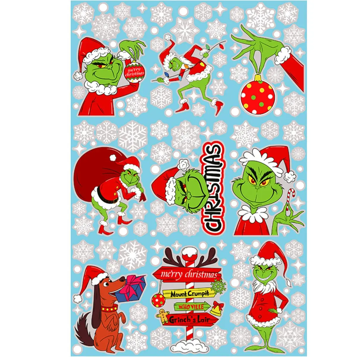 9 Sheets Grinch Window Stickers for - Image 5
