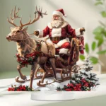 Sleigh Santa Claus Reindeer Sled Tabletop