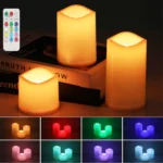 3pcs LED candles RGB light flameless