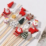 50100pc Christmas Bamboo Sticks for Cake