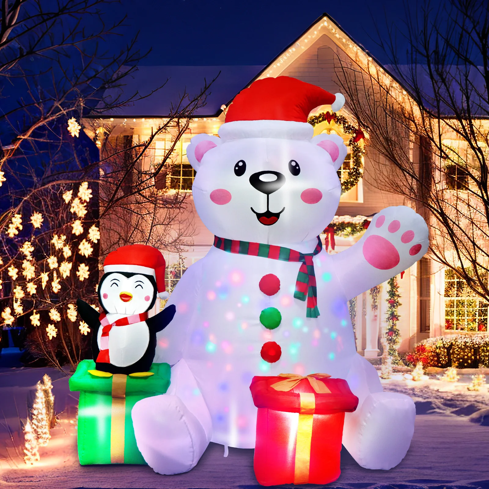 6FT Christmas Inflatables Outdoor Decorations Polar