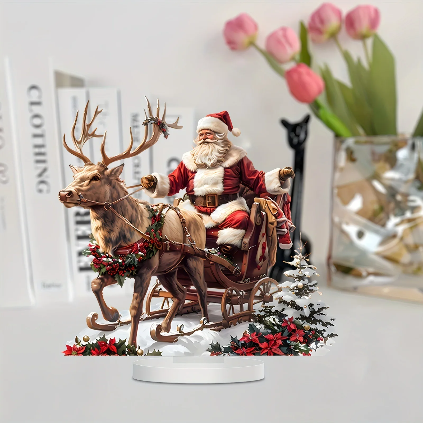 Sleigh Santa Claus Reindeer Sled Tabletop - Image 2