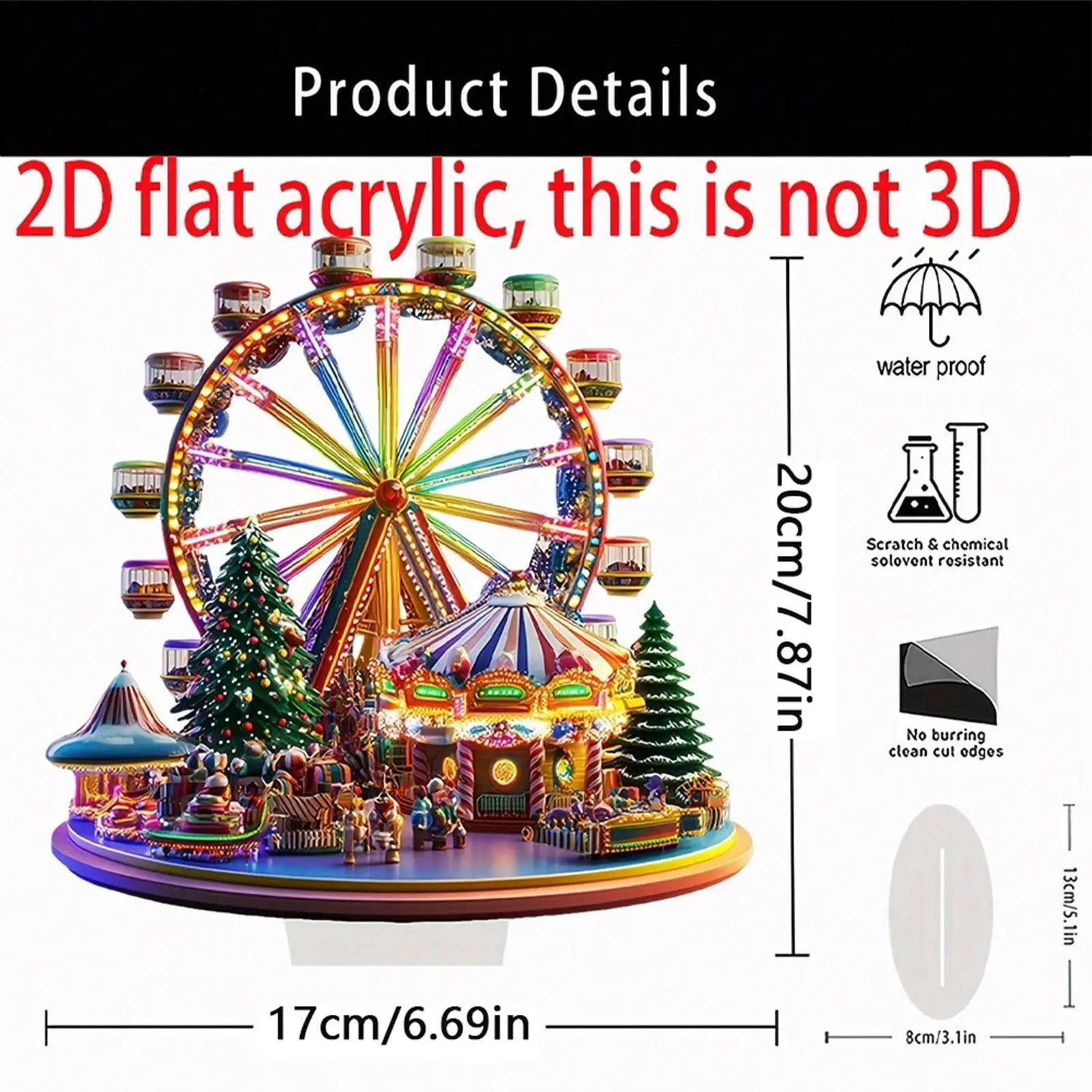 Ferris Wheel Accent Ornament 2D Acrylic - Image 6