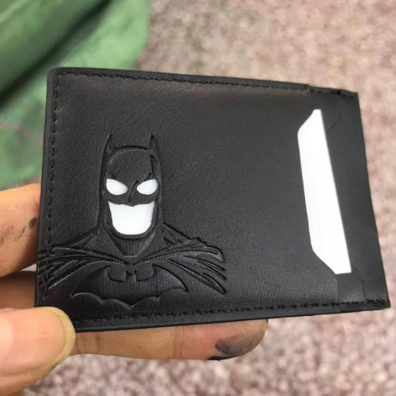 Leather Bat Wallet Personalized Superhero Mask Card Holder Bat ID Heroic Wallet Gift - Image 3