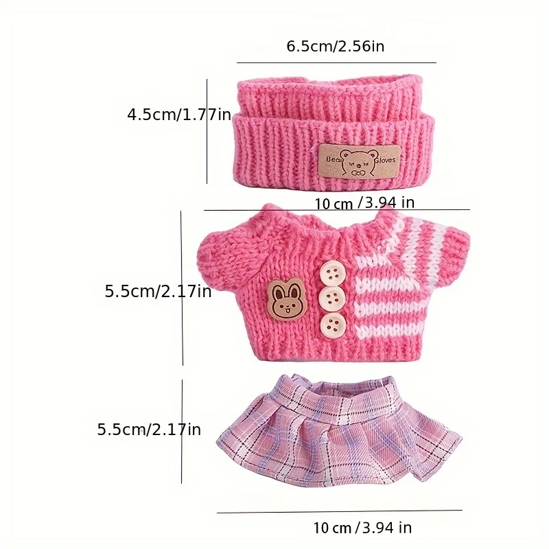 YZZS For Labubu accessories Sitting Party Series Classic Dress Grid For Labubu outfit designer Kid Gift Labubu clothing designer - Image 2