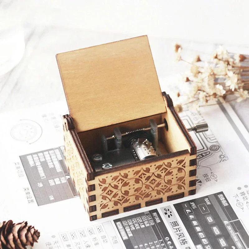 Stars Wars Anime Theme Wooden Hand-cranked Octave Creative Music Box Couple Wedding Friend Birthday Xmas Decora Gifts - Image 4