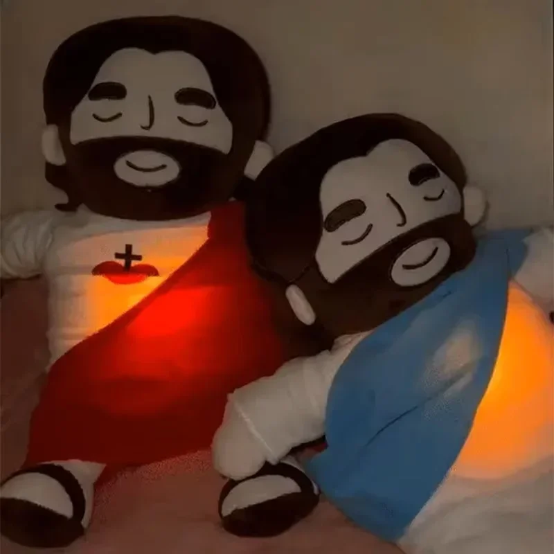 40CM Breathing Jesus Soothe Plush Toy for Kids Soft Soothing Jesus Plushies Comforting Jesus Heart Toy Easter Christmas Gifts - Image 2