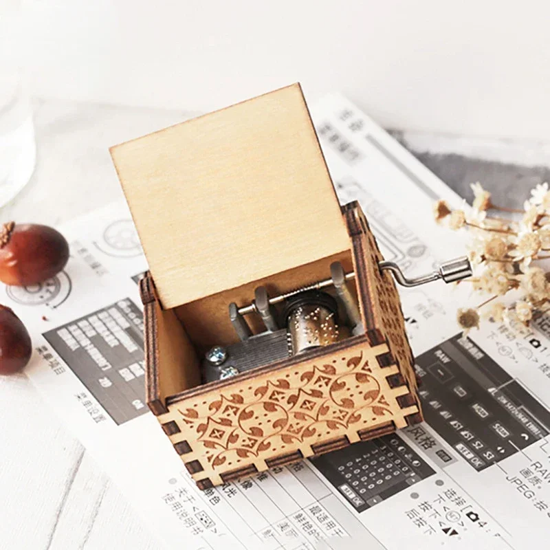 Stars Wars Anime Theme Wooden Hand-cranked Octave Creative Music Box Couple Wedding Friend Birthday Xmas Decora Gifts - Image 2