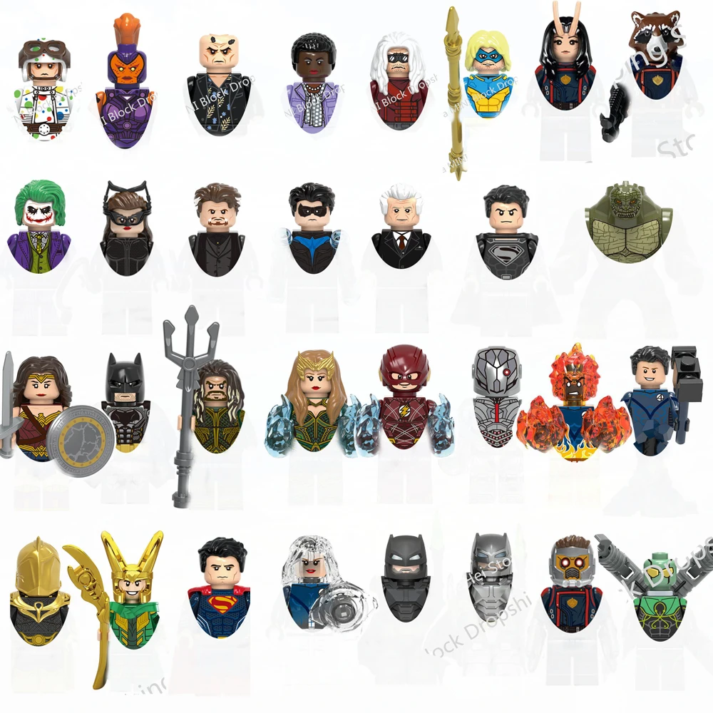 Anime Carton Building Blocks Iron Man Super Heroes Bricks Dolls Toy Figures Assemble Blocks Children Christmas Gifts