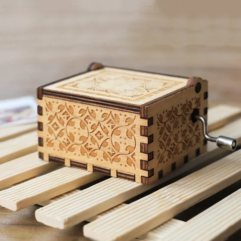 Stars Wars Anime Theme Wooden Hand-cranked Octave Creative Music Box Couple Wedding Friend Birthday Xmas Decora Gifts - Image 6