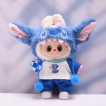 for 17cm Labubu Doll Clothes Fashion Clothes Plush Stitch Set Doll Clothes Cute Cartoon Sets Dolls Accessories Gifts