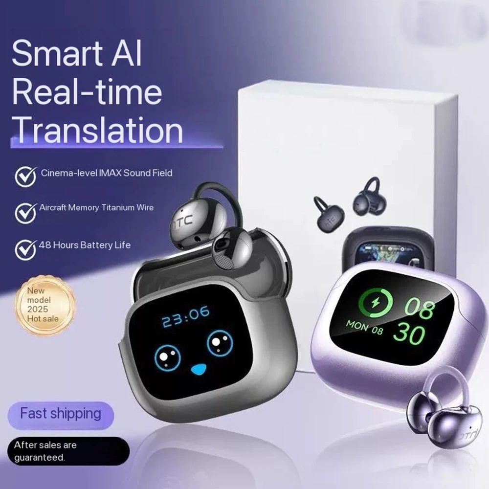 For HTC NE32 Bluetooth V6.0 AI Earphones OWS Ear Clip Headphones Comfort Noise Reduction Wireless headphones Translator Earbuds - Image 2