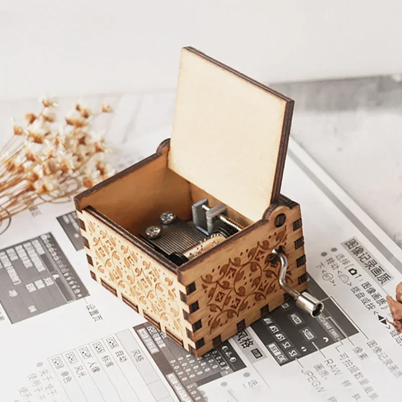Stars Wars Anime Theme Wooden Hand-cranked Octave Creative Music Box Couple Wedding Friend Birthday Xmas Decora Gifts - Image 3