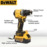DEWALT Lithium Battery 20V Rechargeable Brushless Compact Electric Screwdriver Hand Drill Impact Drill DCD805