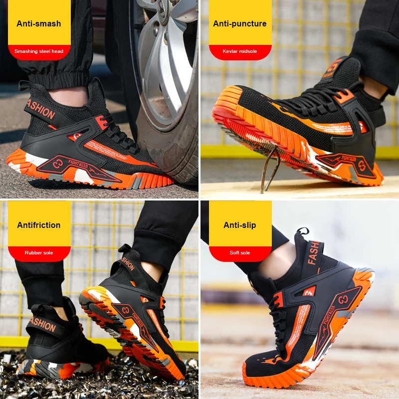 High Top Man Boots Safety Protective Shoes Steel Toe Work Shoes Men Anti-puncture Safety Shoes Men Women Work Safety Boots - Image 6