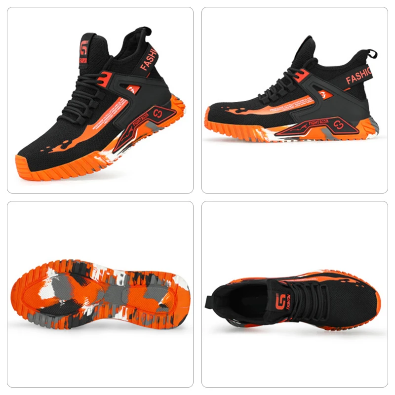 High Top Man Boots Safety Protective Shoes Steel Toe Work Shoes Men Anti-puncture Safety Shoes Men Women Work Safety Boots - Image 5