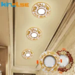 European Retro Gold Garland LED Ceiling Lamp 3W/7W/10W Recessed Luxury Resin Downlights Corridor Bedroom Kitchen Decor Spotlight