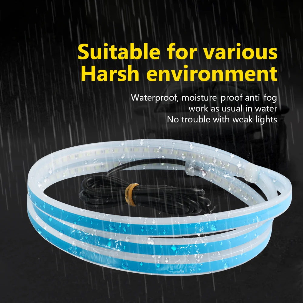 Car Hood DRL Daytime Running Lamp RGB Atmosphere Light Strip Waterproof Exterior Parts For Car Headlight Decorative Ambient Lamp - Image 5