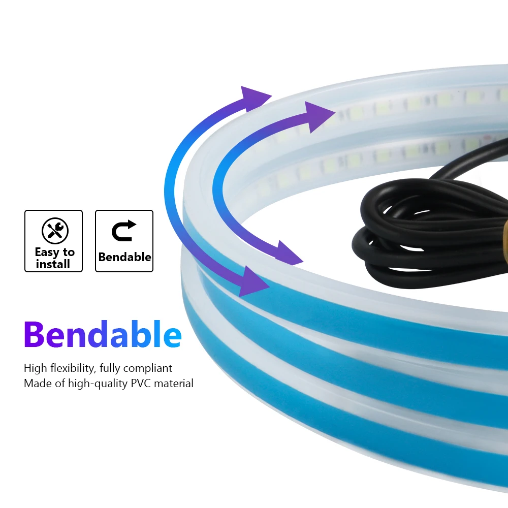 Car Hood DRL Daytime Running Lamp RGB Atmosphere Light Strip Waterproof Exterior Parts For Car Headlight Decorative Ambient Lamp - Image 4
