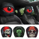 2PCS Universal Fit Double-Sided Print Car Seat Head Protector Cute Funny Cartoon Eyes Cars Headrest Covers for Cars Vans Trucks