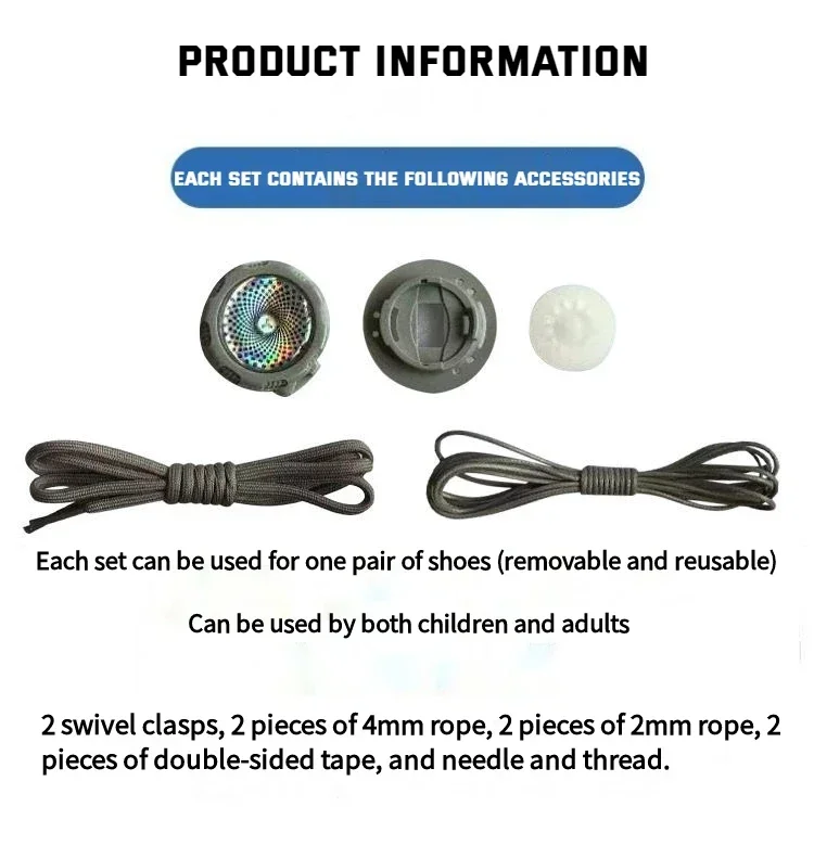 New Automatic Shoelaces Without ties Swivel Buckle Elastic Laces Sneakers Adult Kids unisex 4mm Round Shoelace Shoe Accessories - Image 6