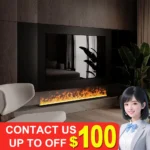 Smart water vapor fireplace, 3D flame effect, Tuya APP control,simulated burning wood sound, environmentally friendly humidifier