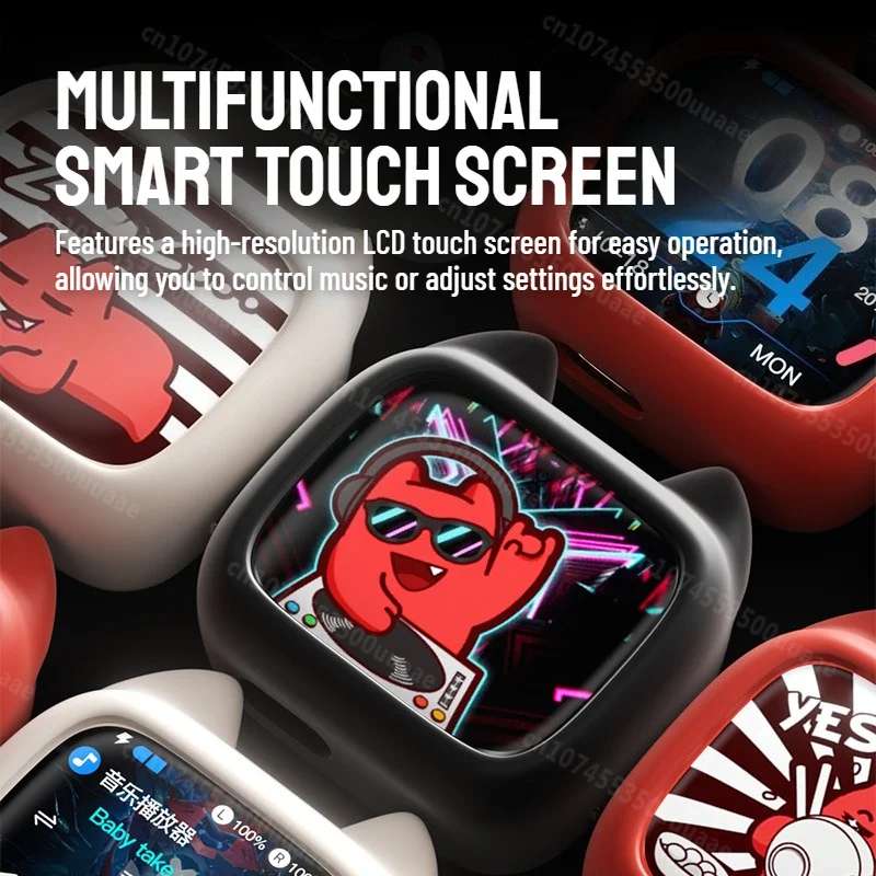 Zombiescat Touch Screen Bluetooth 6.0 Earphones ENC Call Noise Canceling Headphone HiFi Sound TWS Wireless EarBuds with Lanyard - Image 2