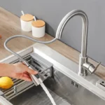 Brushed Nickel Kitchen Faucet Single Hole Pull Out Kitchen Sink Mixer Tap Stream Sprayer Head Mixer Deck Mounted Hot Cold Tap